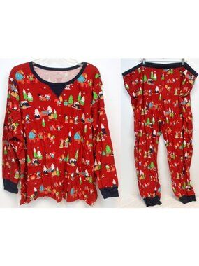 Wonder Shop Plus Size Pajamas PJs 2c 4X Woman Winter Christmas Gnomes Woodland